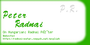 peter radnai business card